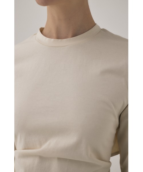 M_(エムアンダーバー)の「オーガニックコットン使用の少しハリのあるTシャツ生地 背中で帯を結わえるデザインの長袖Tシャツ(Tシャツ/カットソー・レディース・アイボリー/ブラック/ライトピンク・FREE)」の21枚目の写真