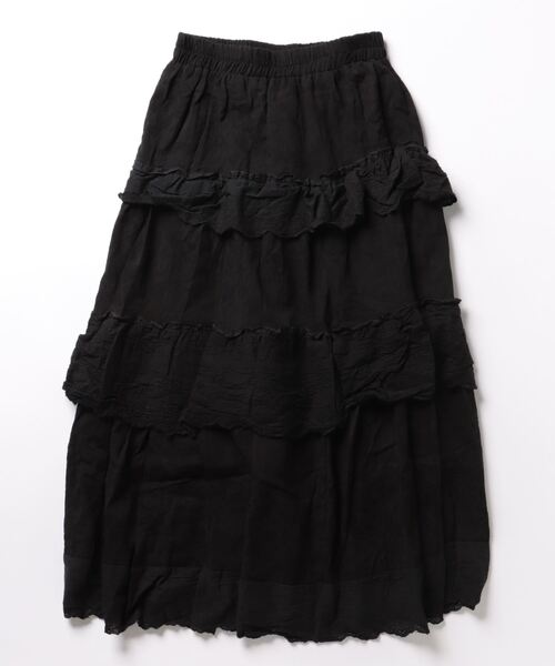 titty＆Co. PETIT（ティティアンドコープティ）の「刺繍レースティアードスカート（スカート・レディース・ホワイト/ブラック・FREE）」の2枚目の写真