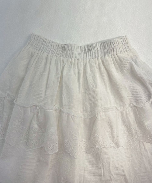titty＆Co. PETIT（ティティアンドコープティ）の「刺繍レースティアードスカート（スカート・レディース・ホワイト/ブラック・FREE）」の13枚目の写真