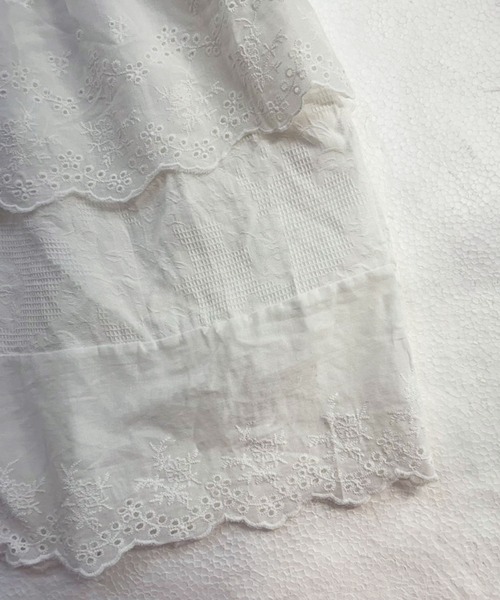 titty＆Co. PETIT（ティティアンドコープティ）の「刺繍レースティアードスカート（スカート・レディース・ホワイト/ブラック・FREE）」の15枚目の写真