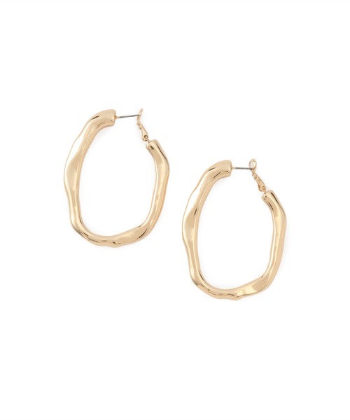 VIS（ビス）の「オーバルメタルフープピアス（ピアス（両耳用）・レディース・ゴールド/シルバー・FREE）」の5枚目の写真