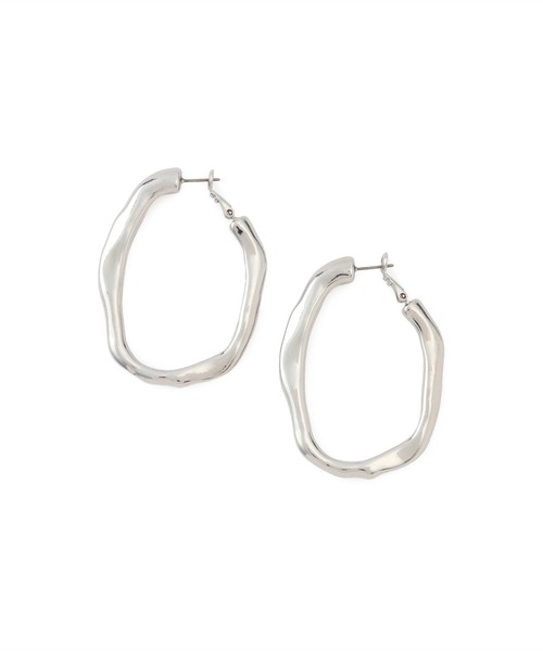 VIS（ビス）の「オーバルメタルフープピアス（ピアス（両耳用）・レディース・ゴールド/シルバー・FREE）」の6枚目の写真