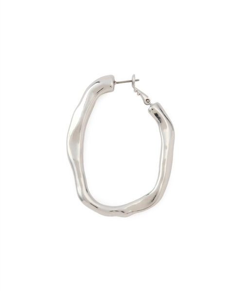 VIS（ビス）の「オーバルメタルフープピアス（ピアス（両耳用）・レディース・ゴールド/シルバー・FREE）」の7枚目の写真