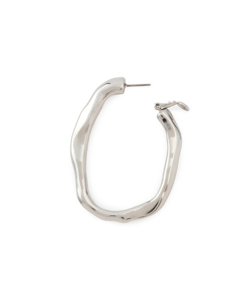 VIS（ビス）の「オーバルメタルフープピアス（ピアス（両耳用）・レディース・ゴールド/シルバー・FREE）」の9枚目の写真