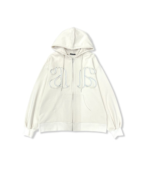 ANDGEEBEE（アンジービー）の「UNISEX パッチジップパーカー（パーカー・レディース・アイボリー/ブラック・FREE）」の7枚目の写真