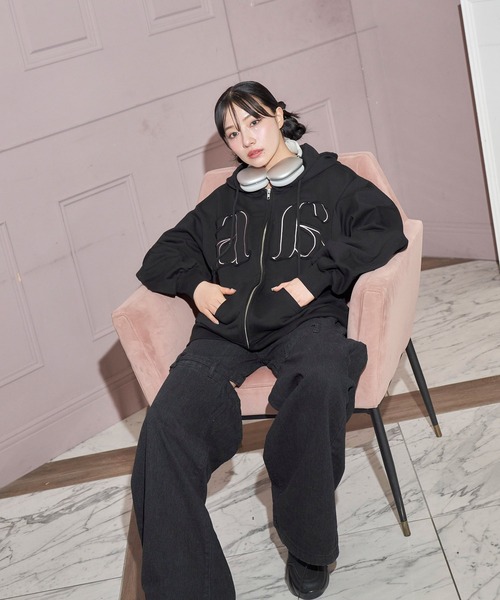 ANDGEEBEE（アンジービー）の「UNISEX パッチジップパーカー（パーカー・レディース・アイボリー/ブラック・FREE）」の12枚目の写真