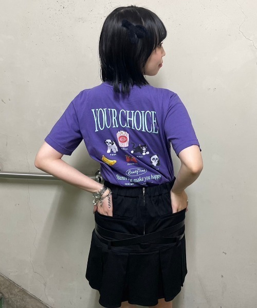 Candy Stripper（キャンディストリッパー）の「YOUR CHOICE Tシャツ（Tシャツ/カットソー・レディース・オフホワイト/ブラック/パープル・3/2/1）」の16枚目の写真