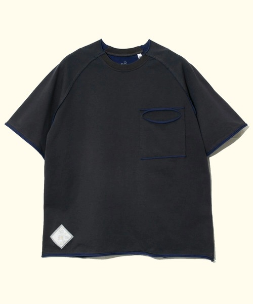 go slow caravan(ゴースローキャラバン)の「Wフェイス天竺 カットオフ PKT TEE(Tシャツ/カットソー・メンズ・ブラック/ホワイト/ブルー・X-LARGE/LARGE/MEDIUM)」の2枚目の写真