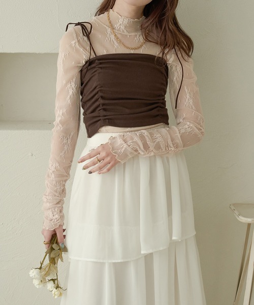 Ambre Neige(アンブルネージュ)の「花柄レーストップス/WEB/EC限定商品(シャツ/ブラウス・レディース・ダークブラウン/アイボリー/ブラック・FREE)」の20枚目の写真