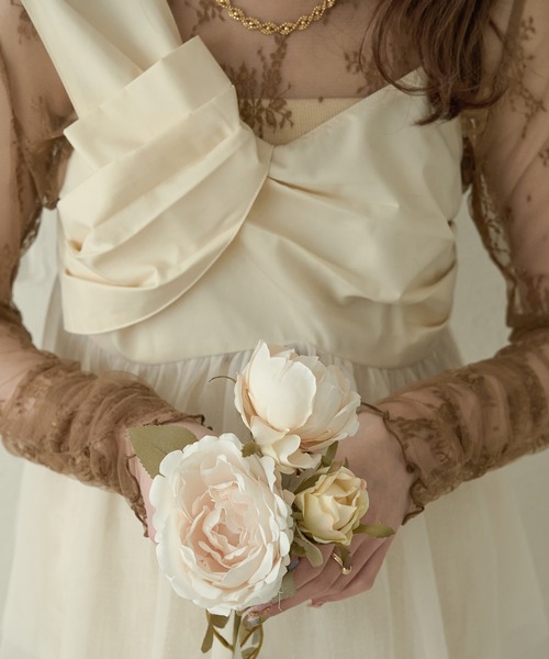 Ambre Neige(アンブルネージュ)の「花柄レーストップス/WEB/EC限定商品(シャツ/ブラウス・レディース・ダークブラウン/アイボリー/ブラック・FREE)」の8枚目の写真