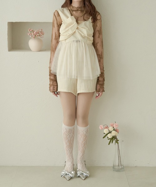 Ambre Neige(アンブルネージュ)の「花柄レーストップス/WEB/EC限定商品(シャツ/ブラウス・レディース・ダークブラウン/アイボリー/ブラック・FREE)」の5枚目の写真