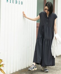 coen | 【WEB限定】シアサッカーティアードワンピース(ワンピース)