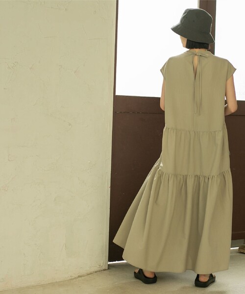 coen(コーエン)の「【WEB限定】シアサッカーティアードワンピース(ワンピース・レディース・オリーブ/ターコイズブルー/ダークグレー・M/L)」の18枚目の写真