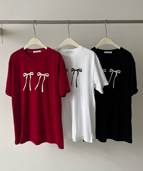 セール】リボンプリントTシャツ（Tシャツ/カットソー）｜LAFFMO