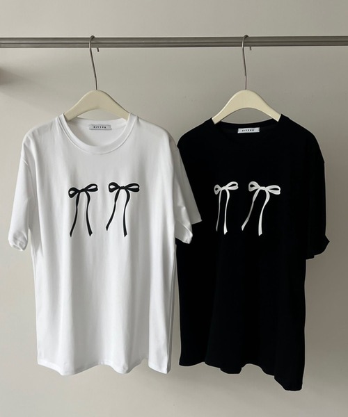 LAFFMO(ラフモ)の「リボンプリントTシャツ(Tシャツ/カットソー・レディース・ホワイト/ブラック/レッド・F)」の11枚目の写真