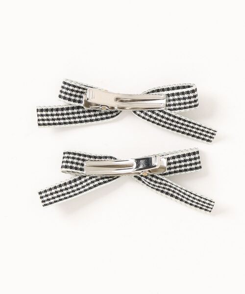 flower（フラワー）の「プチギンガムリボンクリップ（バレッタ/ヘアクリップ・レディース・ブラック・FREE）」の7枚目の写真