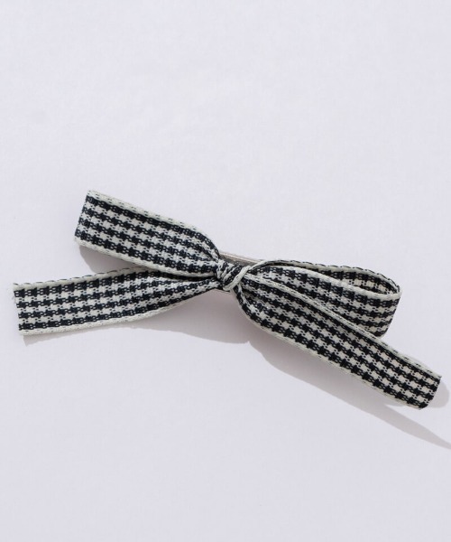 flower（フラワー）の「プチギンガムリボンクリップ（バレッタ/ヘアクリップ・レディース・ブラック・FREE）」の3枚目の写真