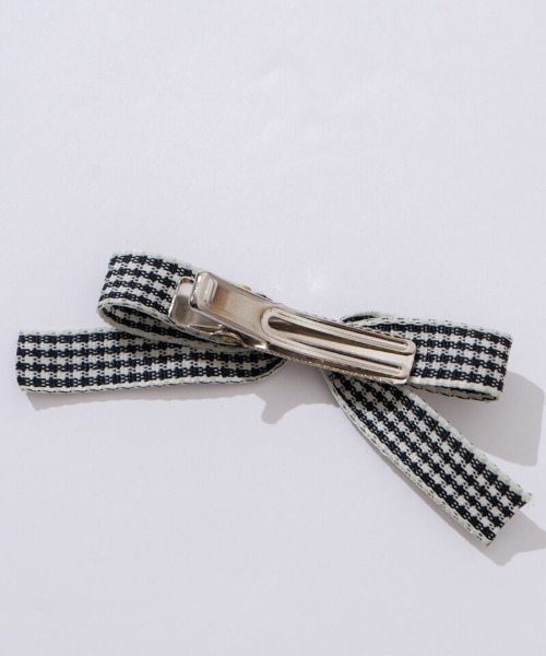 flower（フラワー）の「プチギンガムリボンクリップ（バレッタ/ヘアクリップ・レディース・ブラック・FREE）」の4枚目の写真