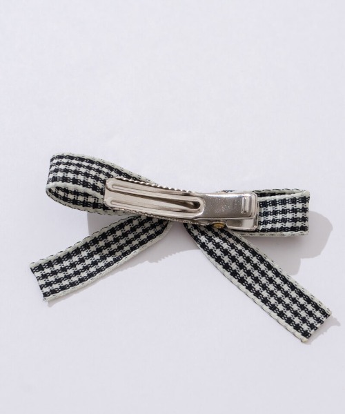 flower（フラワー）の「プチギンガムリボンクリップ（バレッタ/ヘアクリップ・レディース・ブラック・FREE）」の6枚目の写真