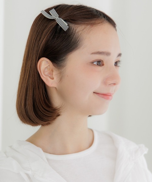 flower（フラワー）の「プチギンガムリボンクリップ（バレッタ/ヘアクリップ・レディース・ブラック・FREE）」の11枚目の写真