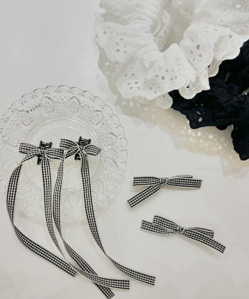flower（フラワー）の「プチギンガムリボンクリップ（バレッタ/ヘアクリップ・レディース・ブラック・FREE）」の18枚目の写真