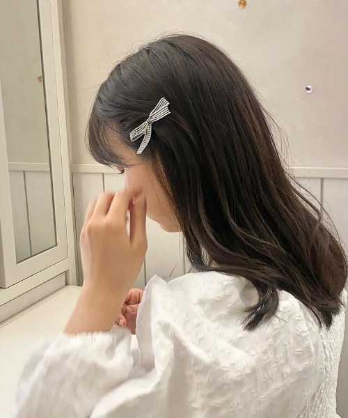 flower（フラワー）の「プチギンガムリボンクリップ（バレッタ/ヘアクリップ・レディース・ブラック・FREE）」の15枚目の写真