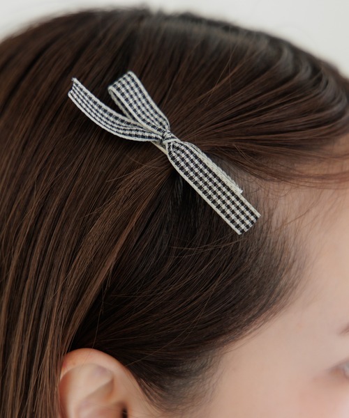 flower（フラワー）の「プチギンガムリボンクリップ（バレッタ/ヘアクリップ・レディース・ブラック・FREE）」の13枚目の写真