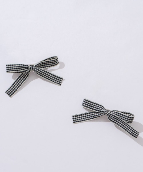 flower（フラワー）の「プチギンガムリボンクリップ（バレッタ/ヘアクリップ・レディース・ブラック・FREE）」の19枚目の写真