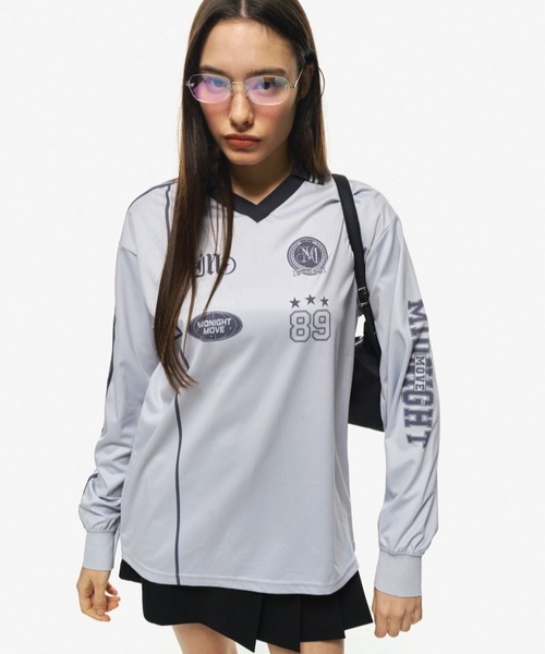 Midnight Move(ミッドナイトムーブ)の「Midnight Move/SOCCER プルオーバー 2115041(Tシャツ/カットソー・レディース・ピンク/ホワイト/グレー・FREE)」の10枚目の写真