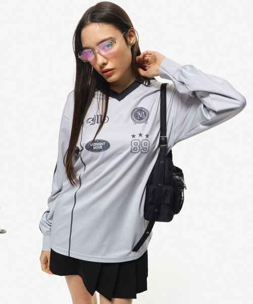 Midnight Move(ミッドナイトムーブ)の「Midnight Move/SOCCER プルオーバー 2115041(Tシャツ/カットソー・レディース・ピンク/ホワイト/グレー・FREE)」の11枚目の写真