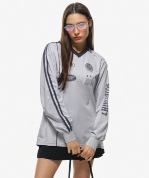 Midnight Move(ミッドナイトムーブ)の「Midnight Move/SOCCER プルオーバー 2115041(Tシャツ/カットソー・レディース・ピンク/ホワイト/グレー・FREE)」の12枚目の写真