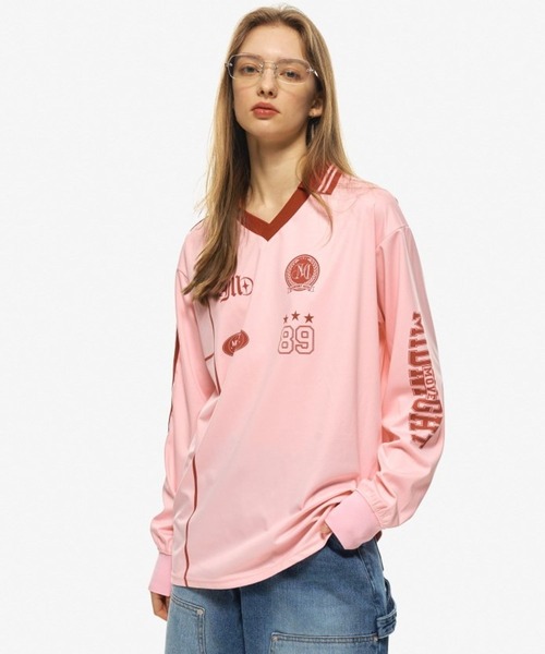 Midnight Move(ミッドナイトムーブ)の「Midnight Move/SOCCER プルオーバー 2115041(Tシャツ/カットソー・レディース・ピンク/ホワイト/グレー・FREE)」の16枚目の写真
