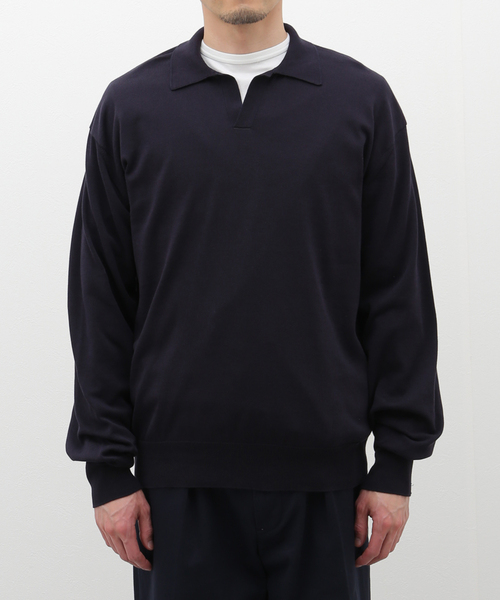 Kaptain Sunshine(キャプテン サンシャイン)の「KAPTAIN SUNSHINE / Cotton Knit Skipper Shirt KS24SKN04(ニット/セーター・メンズ・ネイビー・X-LARGE/LARGE)」の10枚目の写真