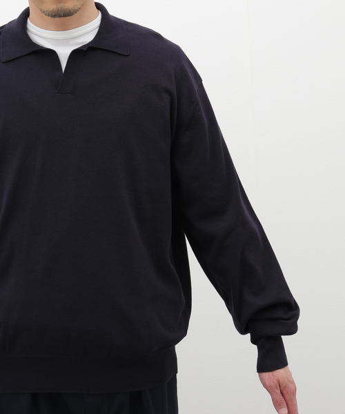 セール】KAPTAIN SUNSHINE / Cotton Knit Skipper Shirt KS24SKN04