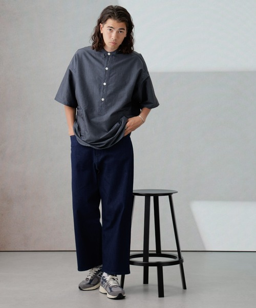 Apo(s)ture(アポスチャー)の「LUCAS-001/デニムワイドパンツ(デニムパンツ・メンズ・ブラック/ネイビー・XS/S/M/L/XL)」の14枚目の写真
