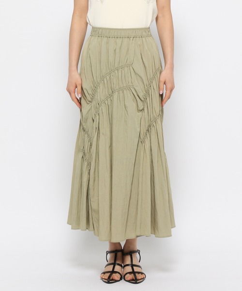 mysty woman（ミスティウーマン）の「ランダムシャーリングスカート 118547（スカート・レディース・チャコールグレー/カーキ/アイボリー・FREE）」の8枚目の写真