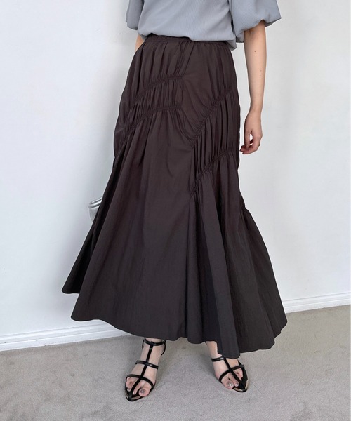 mysty woman（ミスティウーマン）の「ランダムシャーリングスカート 118547（スカート・レディース・チャコールグレー/カーキ/アイボリー・FREE）」の16枚目の写真