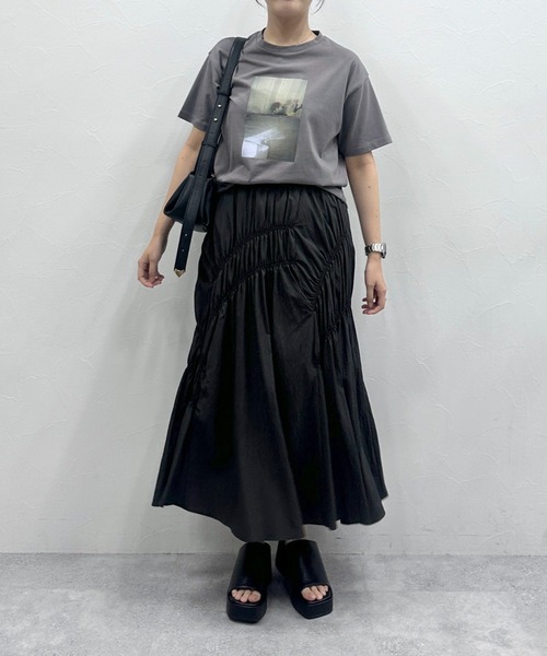 mysty woman（ミスティウーマン）の「ランダムシャーリングスカート 118547（スカート・レディース・チャコールグレー/カーキ/アイボリー・FREE）」の21枚目の写真