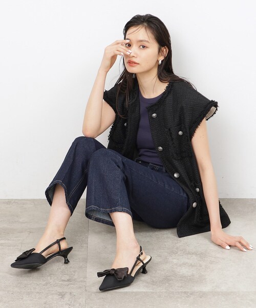 OPAQUE.CLIP（オペークドットクリップ）の「◆【大草直子さんコラボ】2WAYリボン付パンプス（パンプス・レディース・ピンク系/ブラック・03/02/01）」の15枚目の写真