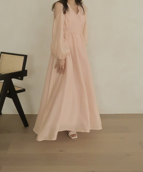 mideal(マイディール)の「relaxy cachecoeur onepiece / リラクシーカシュクールワンピース(ワンピース・レディース・ピンク/グリーン・FREE)」の6枚目の写真