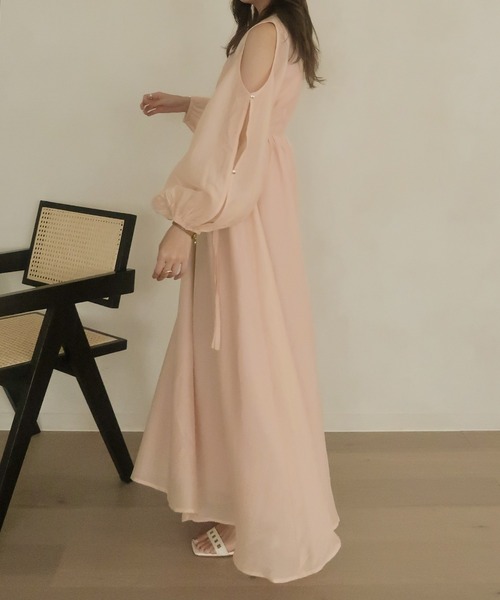 mideal(マイディール)の「relaxy cachecoeur onepiece / リラクシーカシュクールワンピース(ワンピース・レディース・ピンク/グリーン・FREE)」の8枚目の写真