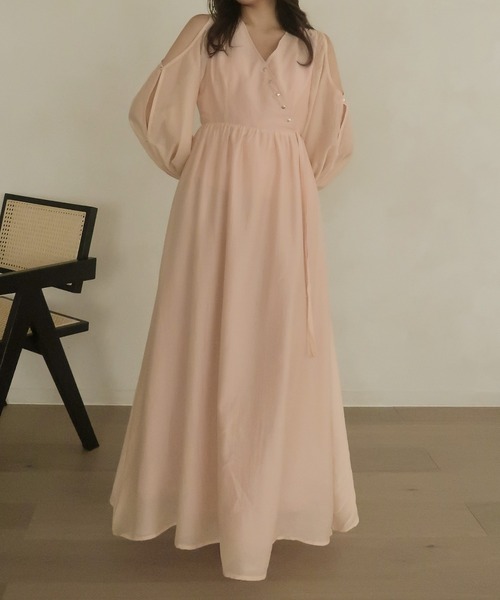mideal(マイディール)の「relaxy cachecoeur onepiece / リラクシーカシュクールワンピース(ワンピース・レディース・ピンク/グリーン・FREE)」の9枚目の写真