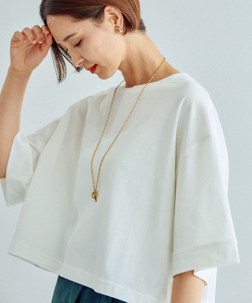 LEPSIM(レプシィム)の「【3つの機能付き】ワイドクロップドT 987481(Tシャツ/カットソー・レディース・ブラック/ライトブルー/オフホワイト/ホワイト×ブラック/レッド/ブルー系その他・FREE)」の22枚目の写真