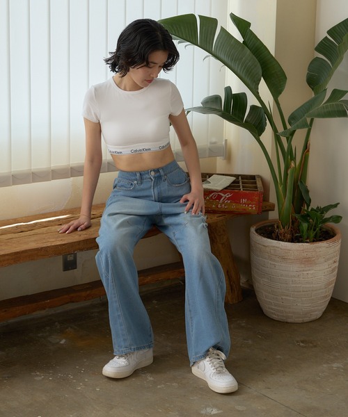 Calvin Klein（カルバン・クライン）の「Calvin Klein/カルバンクライン T-SHIRT BRALETTE Tシャツブラレット（スポーツブラ・レディース・ホワイト/グレー/ブラック・S/M/L/XS）」の14枚目の写真