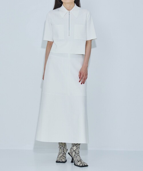 WRAPINKNOT(ラッピンノット)の「【WRAPINKNOT(ラッピンノット)】《STUDIOUS別注》FRONT ZIP SHORT SHIRT(Tシャツ/カットソー・レディース・ブラック/アイボリー・FREE)」の18枚目の写真