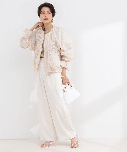 NOLLEY’S（ノーリーズ）の「《セットアップ対応》ウォッシャブル麻調ワイドパンツ（その他パンツ・レディース・ネイビー/ベージュ/オフホワイト・34/36/38）」の8枚目の写真