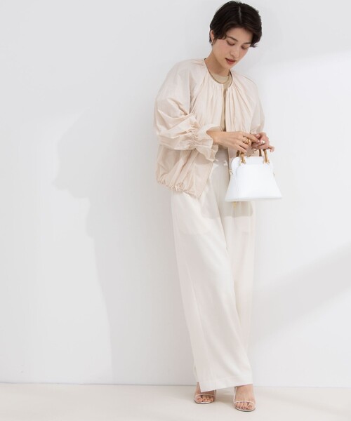 NOLLEY’S（ノーリーズ）の「《セットアップ対応》ウォッシャブル麻調ワイドパンツ（その他パンツ・レディース・ネイビー/ベージュ/オフホワイト・34/36/38）」の9枚目の写真