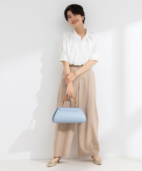 NOLLEY’S（ノーリーズ）の「《セットアップ対応》ウォッシャブル麻調ワイドパンツ（その他パンツ・レディース・ネイビー/ベージュ/オフホワイト・34/36/38）」の11枚目の写真