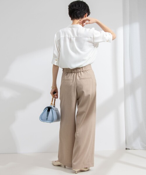 NOLLEY’S（ノーリーズ）の「《セットアップ対応》ウォッシャブル麻調ワイドパンツ（その他パンツ・レディース・ネイビー/ベージュ/オフホワイト・34/36/38）」の21枚目の写真