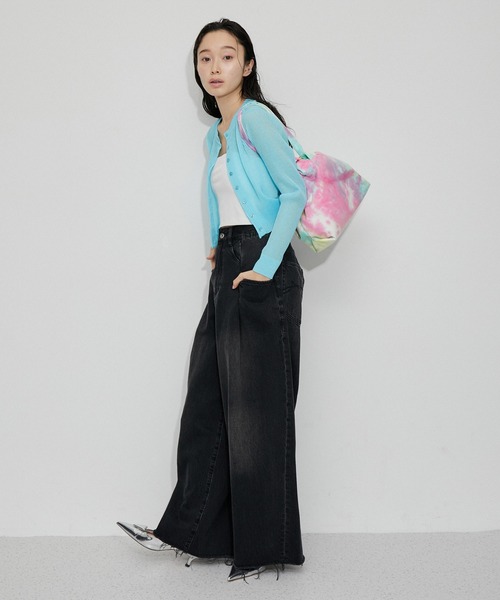 ADAM ET ROPE'（アダムエロペ）の「【サステナブル】タイダイ柄巾着バッグ（ハンドバッグ・レディース・ライトグリーン/オレンジ系その他・FREE）」の16枚目の写真